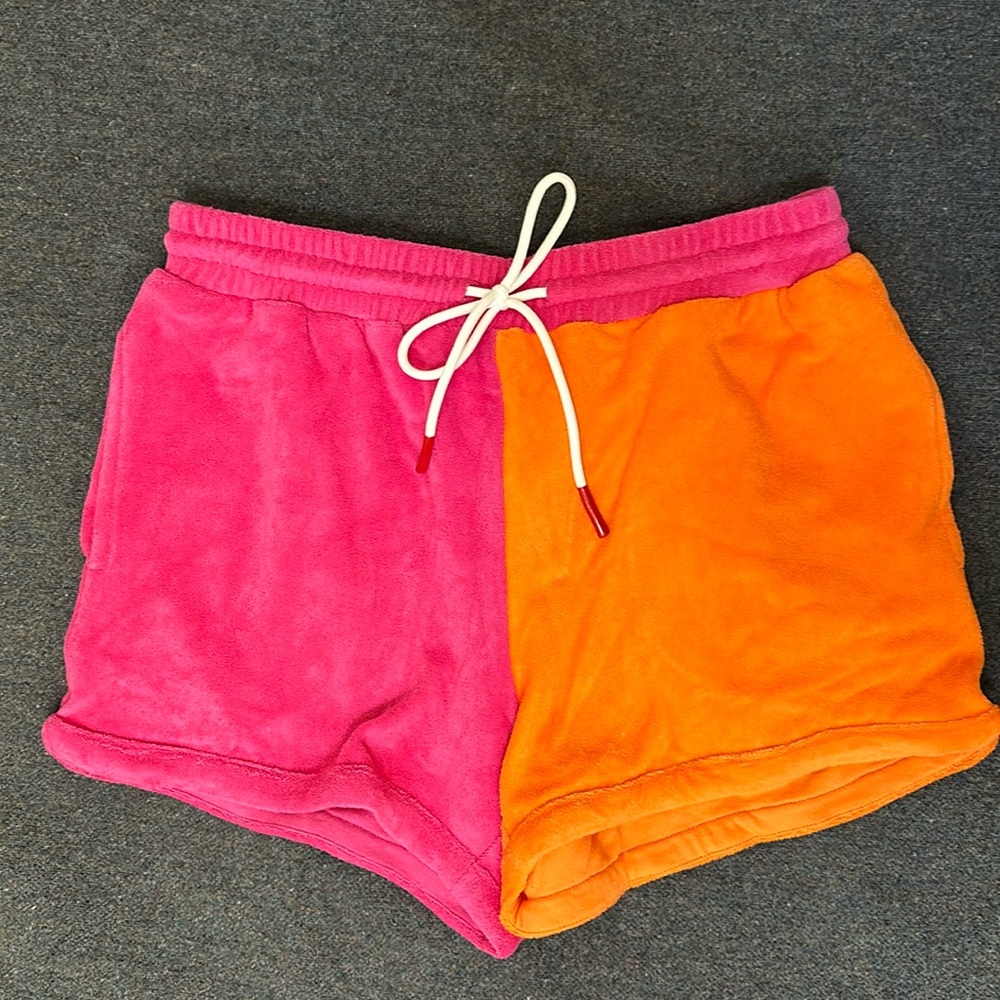 NWT Solid & Striped Terry Cloth Charlie Color Block Shorts - Small